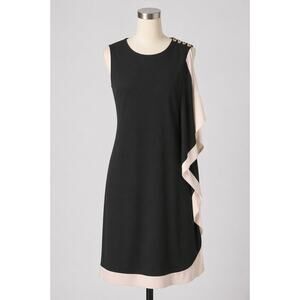Ted Baker | Body Con & Cape Black Dress Cute Button Details